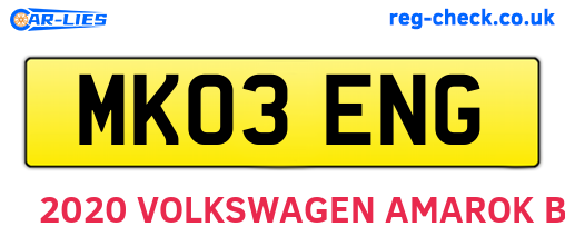 MK03ENG are the vehicle registration plates.