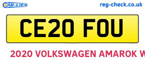 CE20FOU are the vehicle registration plates.