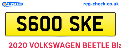 S600SKE are the vehicle registration plates.