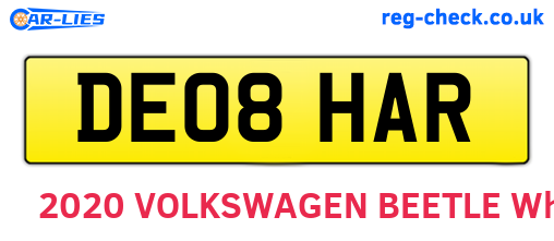 DE08HAR are the vehicle registration plates.