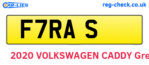 F7RAS are the vehicle registration plates.
