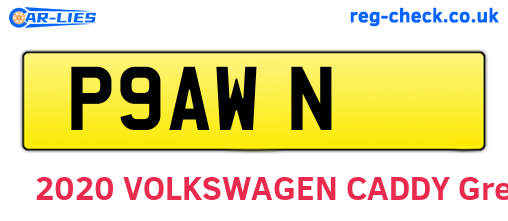 P9AWN are the vehicle registration plates.