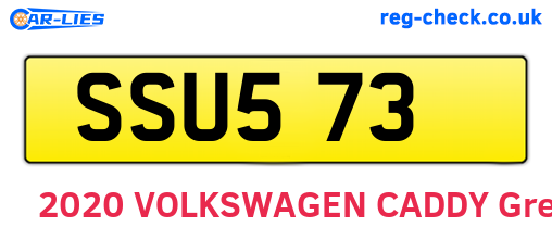 SSU573 are the vehicle registration plates.