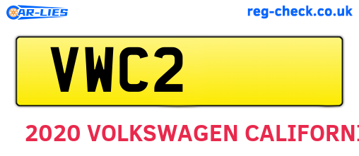 VWC2 are the vehicle registration plates.