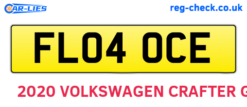 FL04OCE are the vehicle registration plates.