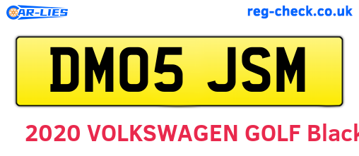 DM05JSM are the vehicle registration plates.