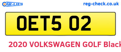 OET502 are the vehicle registration plates.