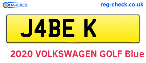 J4BEK are the vehicle registration plates.