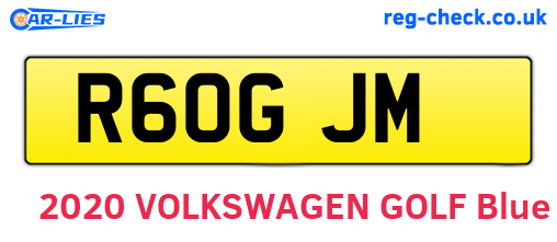 R60GJM are the vehicle registration plates.