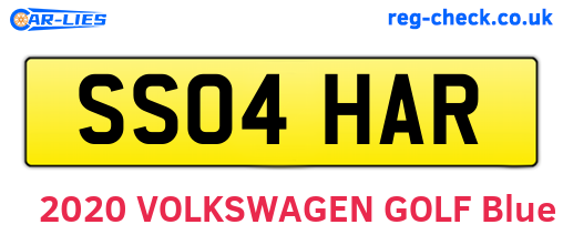SS04HAR are the vehicle registration plates.