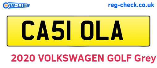 CA51OLA are the vehicle registration plates.