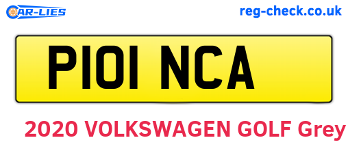 P101NCA are the vehicle registration plates.