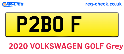 P2BOF are the vehicle registration plates.