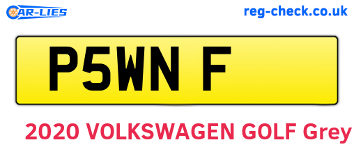 P5WNF are the vehicle registration plates.