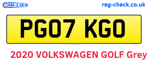 PG07KGO are the vehicle registration plates.
