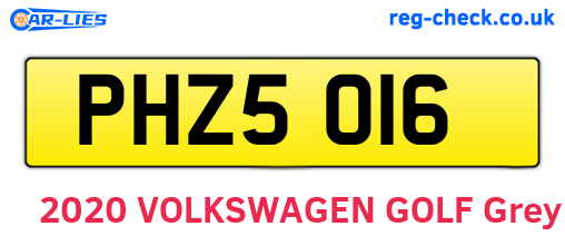 PHZ5016 are the vehicle registration plates.