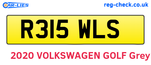 R315WLS are the vehicle registration plates.