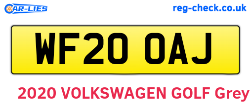 WF20OAJ are the vehicle registration plates.