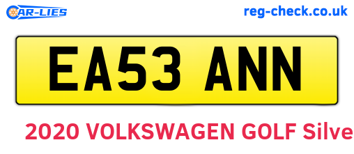 EA53ANN are the vehicle registration plates.