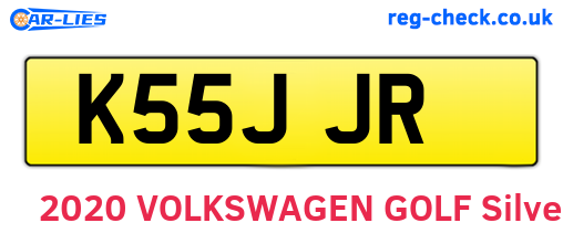 K55JJR are the vehicle registration plates.