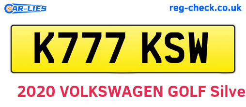 K777KSW are the vehicle registration plates.