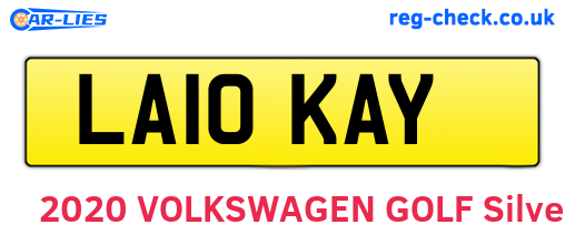 LA10KAY are the vehicle registration plates.