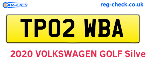 TP02WBA are the vehicle registration plates.