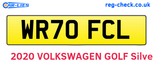 WR70FCL are the vehicle registration plates.