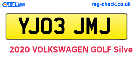 YJ03JMJ are the vehicle registration plates.