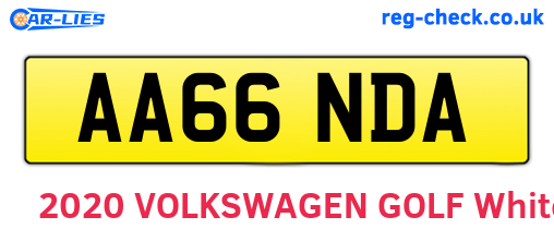 AA66NDA are the vehicle registration plates.