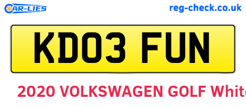 KD03FUN are the vehicle registration plates.