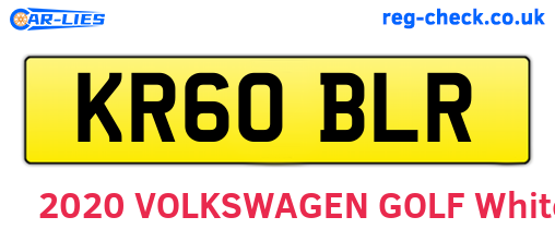 KR60BLR are the vehicle registration plates.