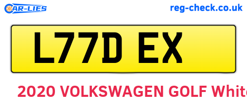 L77DEX are the vehicle registration plates.