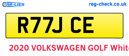 R77JCE are the vehicle registration plates.