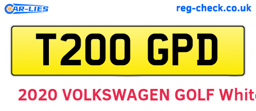 T200GPD are the vehicle registration plates.