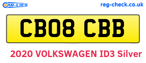 CB08CBB are the vehicle registration plates.