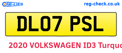 DL07PSL are the vehicle registration plates.