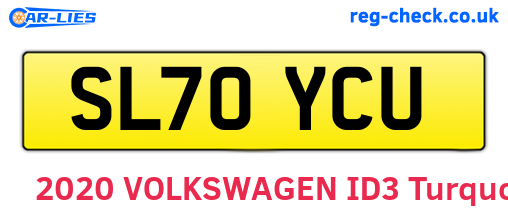SL70YCU are the vehicle registration plates.