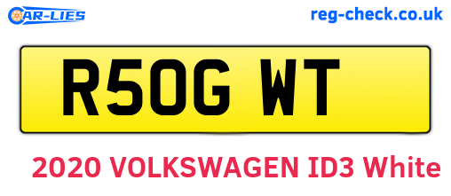 R50GWT are the vehicle registration plates.