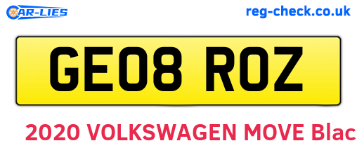 GE08ROZ are the vehicle registration plates.