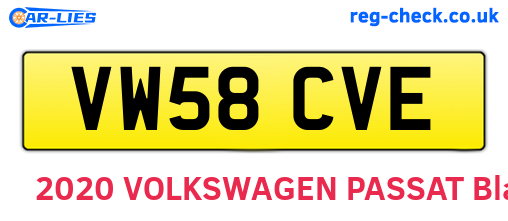 VW58CVE are the vehicle registration plates.
