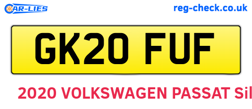 GK20FUF are the vehicle registration plates.