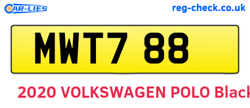 MWT788 are the vehicle registration plates.