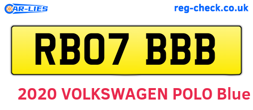 RB07BBB are the vehicle registration plates.