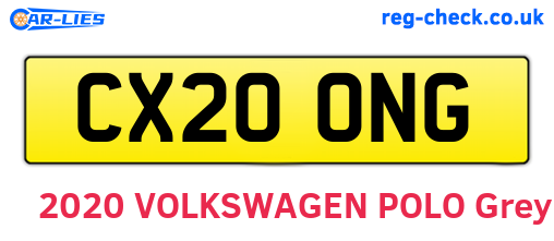 CX20ONG are the vehicle registration plates.