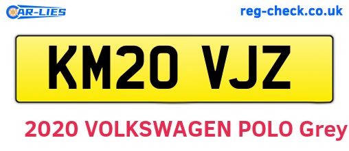 KM20VJZ are the vehicle registration plates.