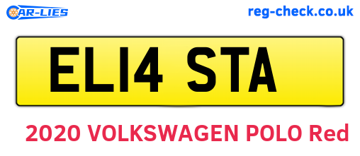 EL14STA are the vehicle registration plates.