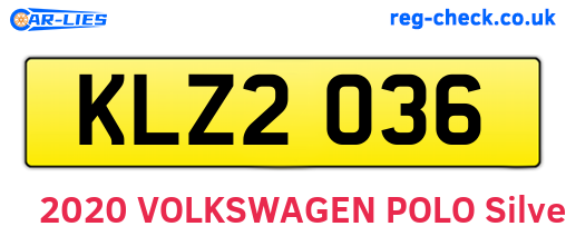 KLZ2036 are the vehicle registration plates.