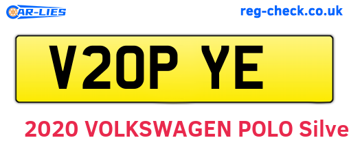 V20PYE are the vehicle registration plates.