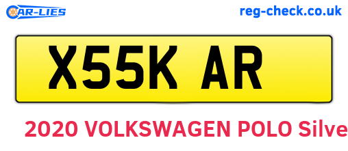 X55KAR are the vehicle registration plates.